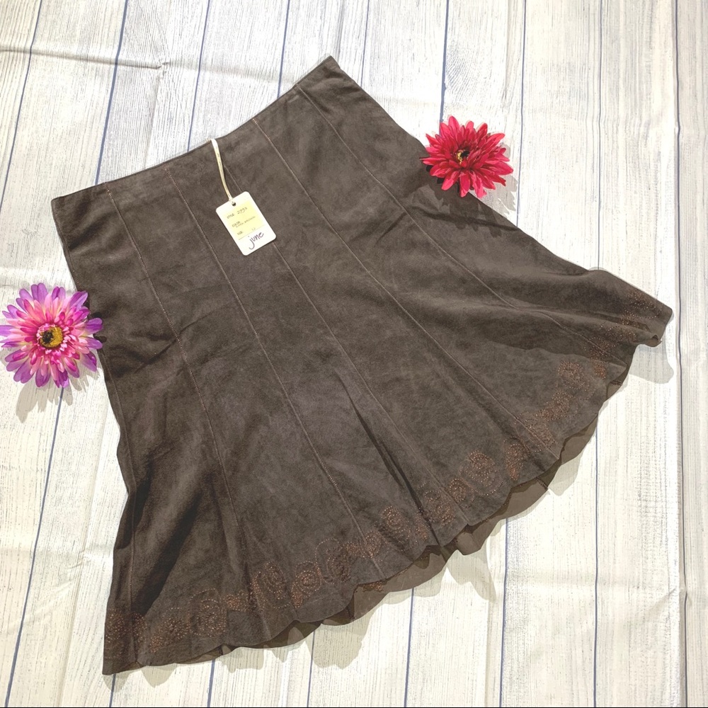 NWT June (Anthropologie) Suede Skirt